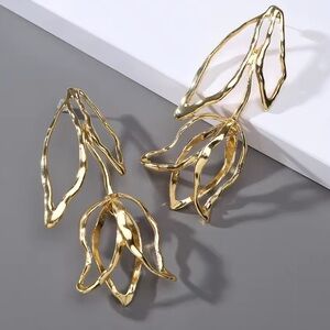 Zara Tulip Gold Drop Earrings